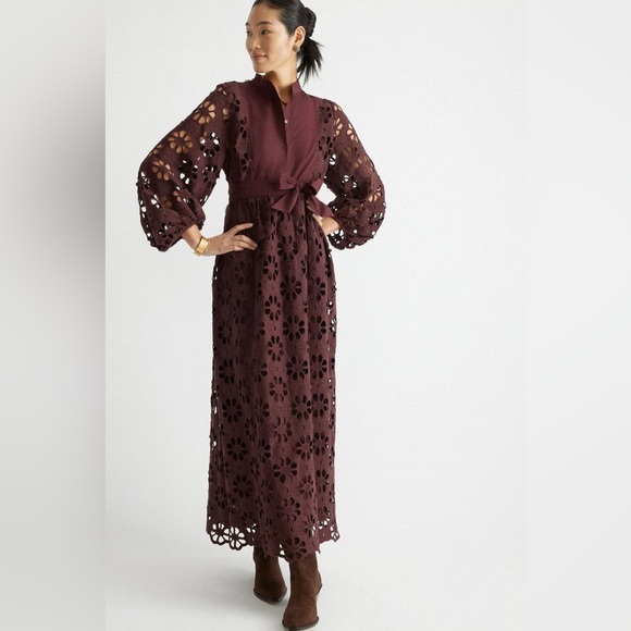 Tuckernuck Dresses & Skirts - Tuckernuck Wine Eyelet Maxi Dress